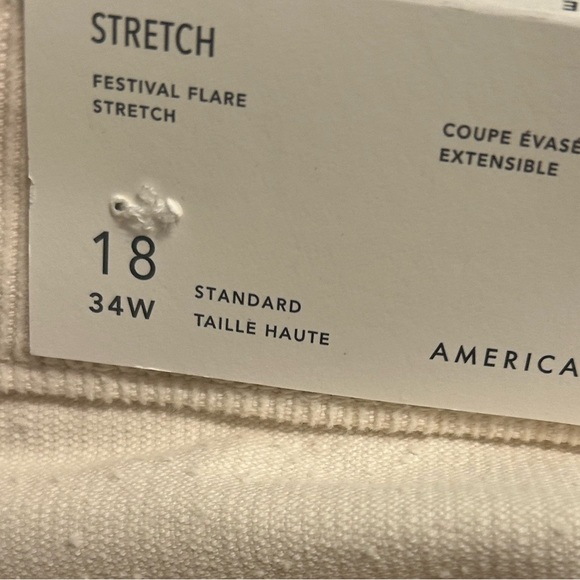 American Eagle Corduroy Flare Pants cream NWT size 18 - Picture 7 of 10